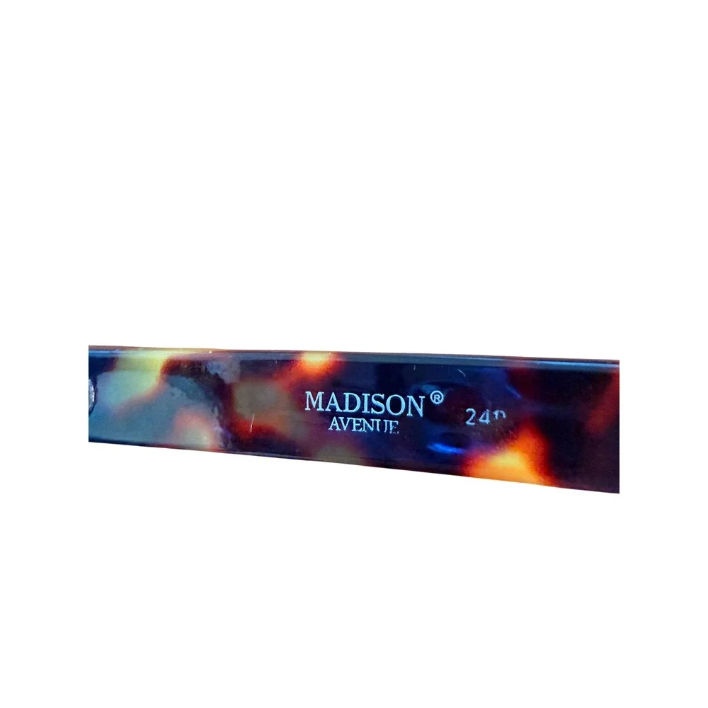 Retro 90's Madison Avenue Square Tortoise Shell Blue Light‎ Fashion Glasses